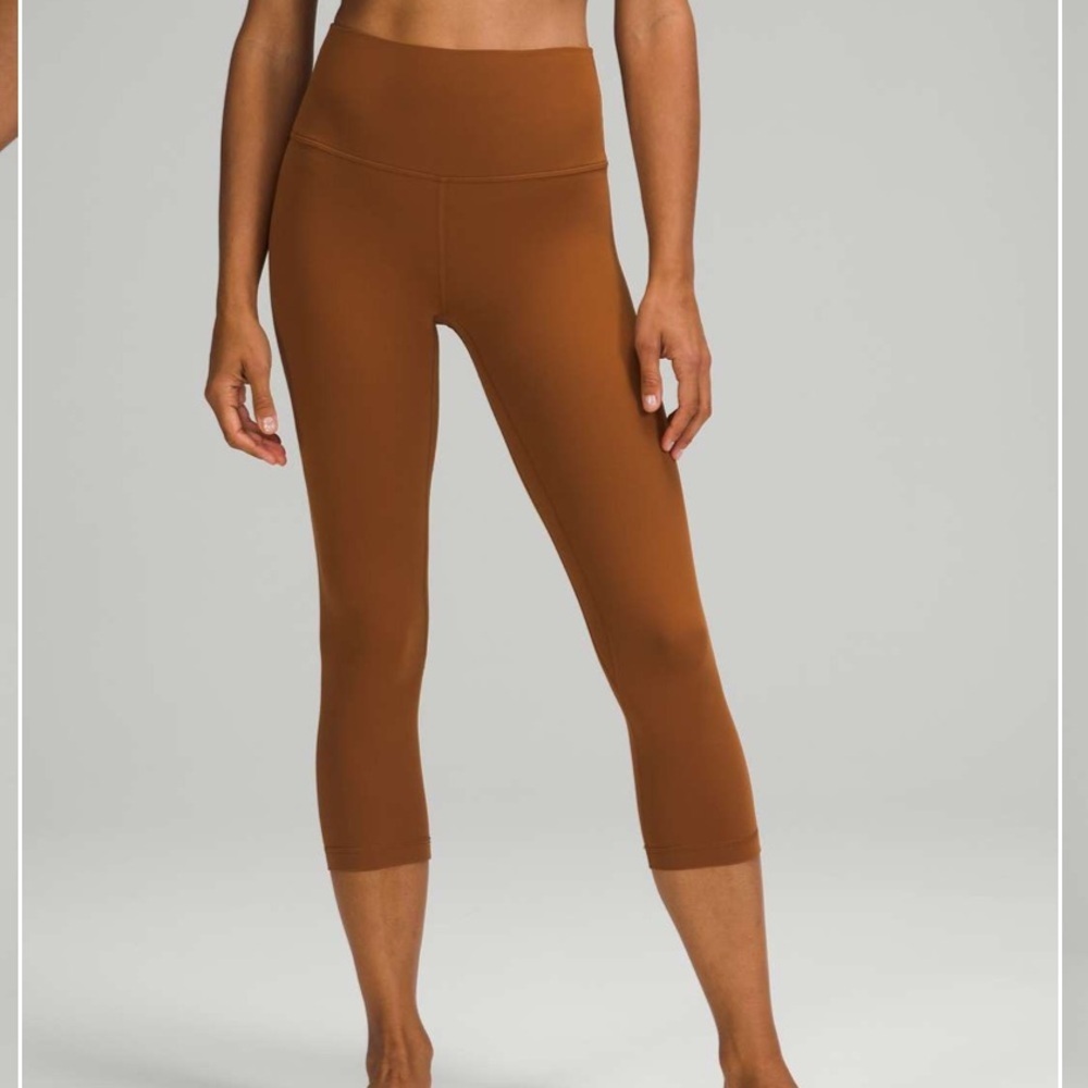 Lululemon Align High-Rise Crop 21" Copper Brown size 12 tan orange